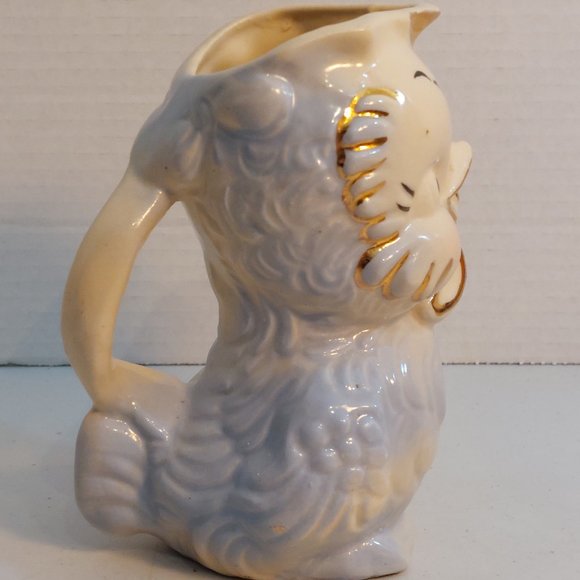 Vtg 1940 Shawnee Pottery Chick/Bird Gold Trim Blue Creamer - Picture 3 of 5